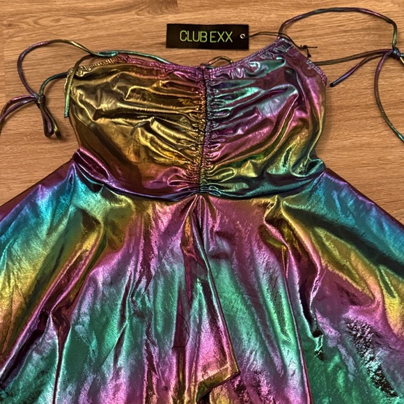 Club Exx Multicolor Holographic Adult One Piece - Picture 2 of 4